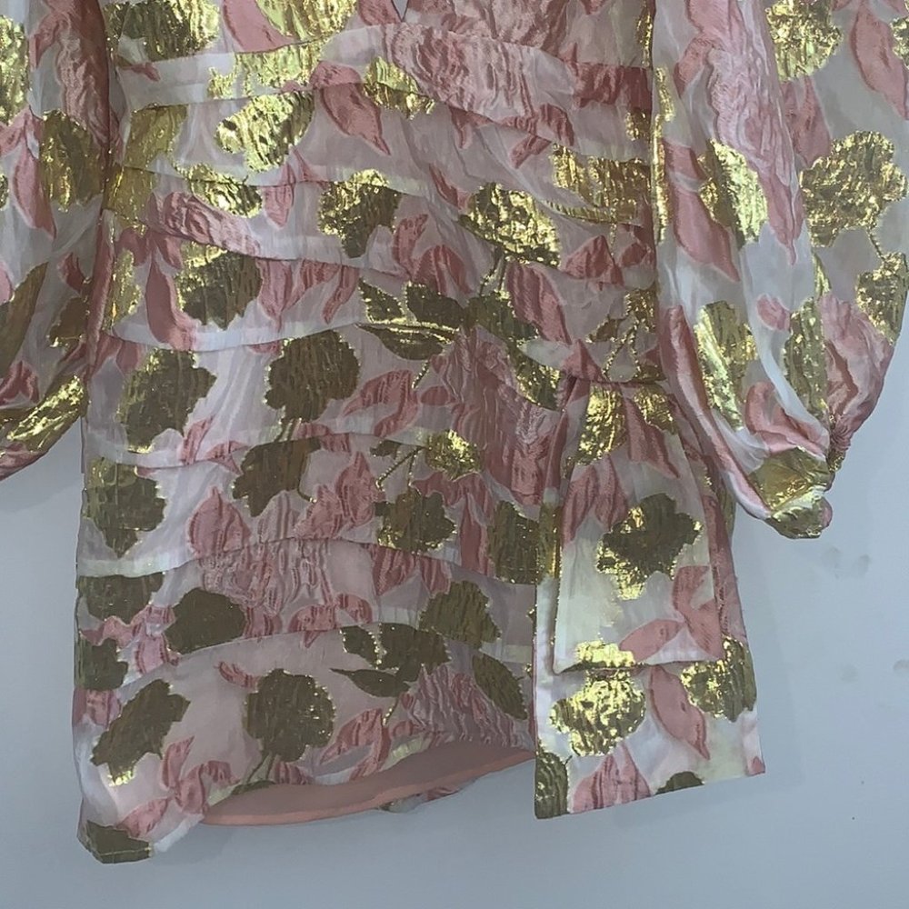 For Love and Lemons x Victoria’s Secret floral plunging neckline ruched dress S - Picture 5 of 16